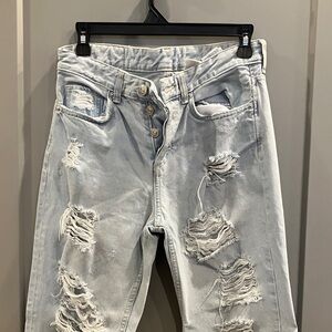 H&M Light Blue Distressed Boyfriend Jeans